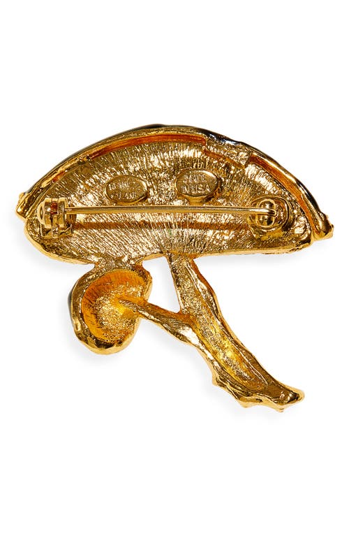 Kenneth Jay Lane Mushroom Pin In Metallic