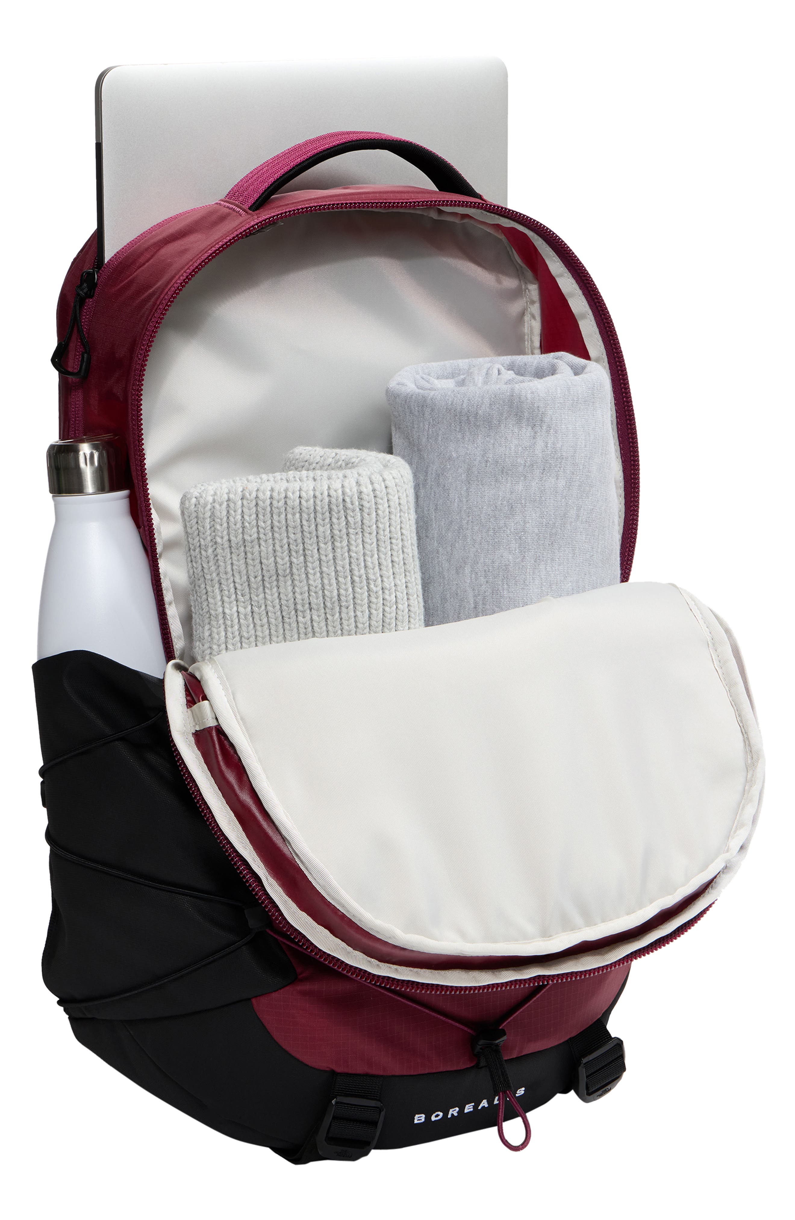 Kids' Borealis Backpack, Alternate, color, BURGUNDY CRUSH/ TNF BLACK