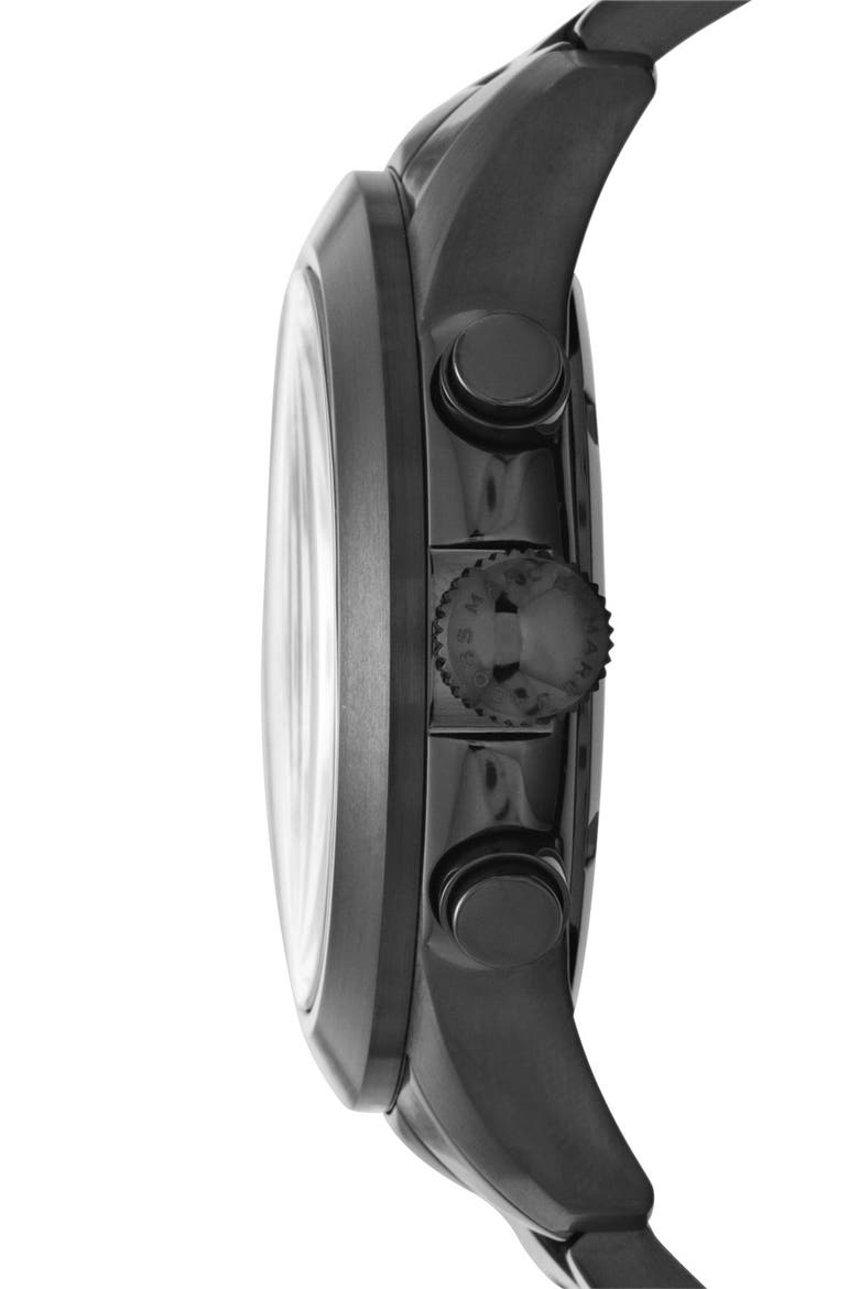 'Larry' Chronograph Bracelet Watch, 46mm, Alternate, color, BLACK