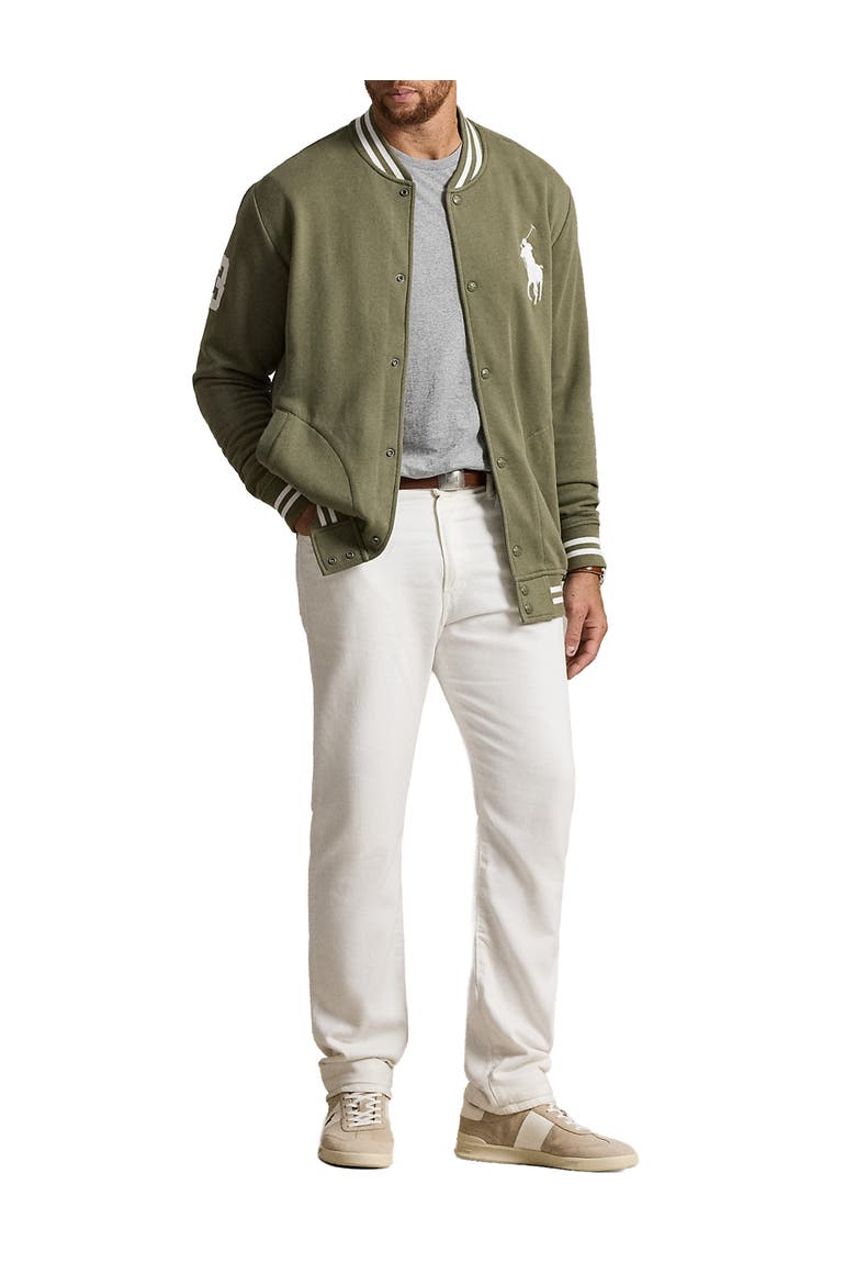 Big & Tall Big Pony Fleece Baseball Jacket, Alternate, color, CRUISE OLIVE