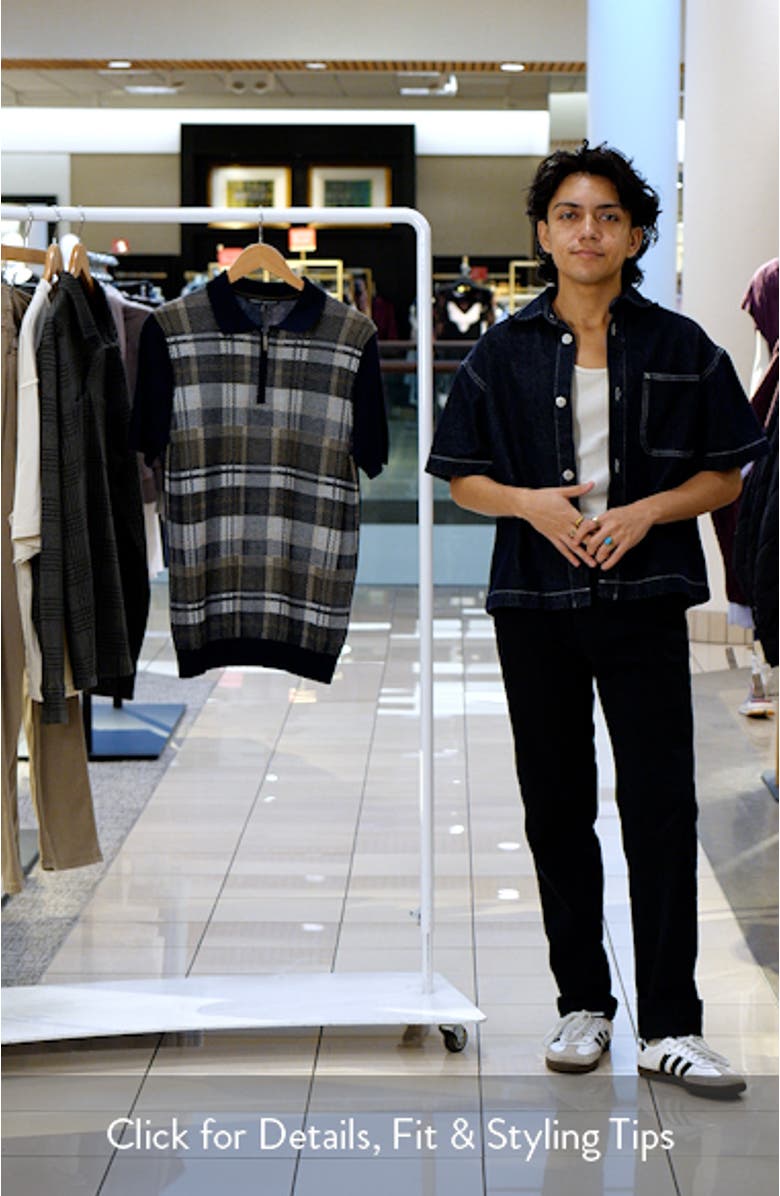 Kenzo Plaid Short Sleeve Quarter Zip Sweater, sales video thumbnail