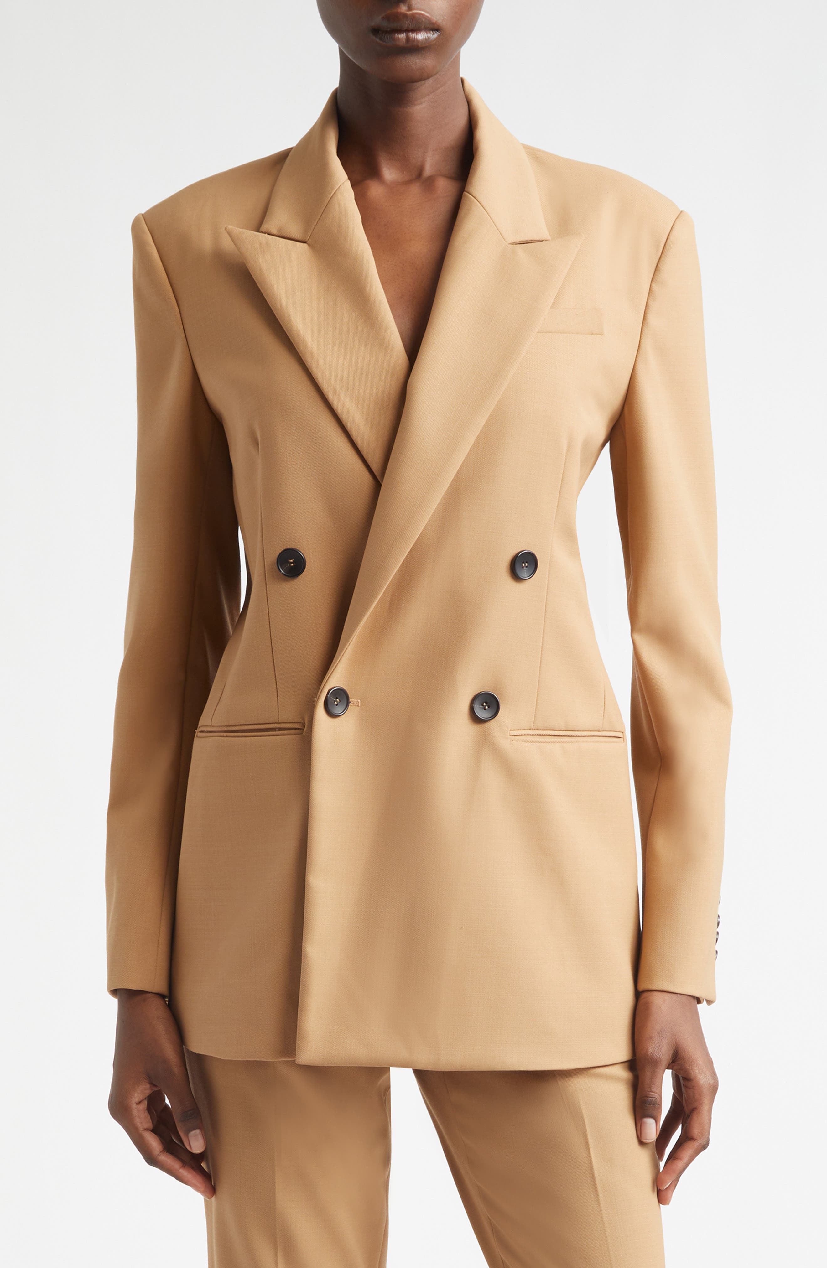 Calla Double Breasted Wool Blend Blazer