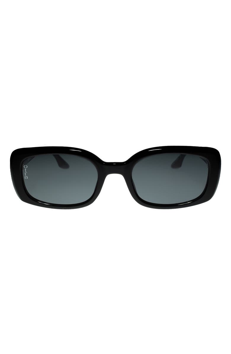 OTRA EYEWEAR Daisy Oval Sunglasses, Main, color, Black/ Smoke