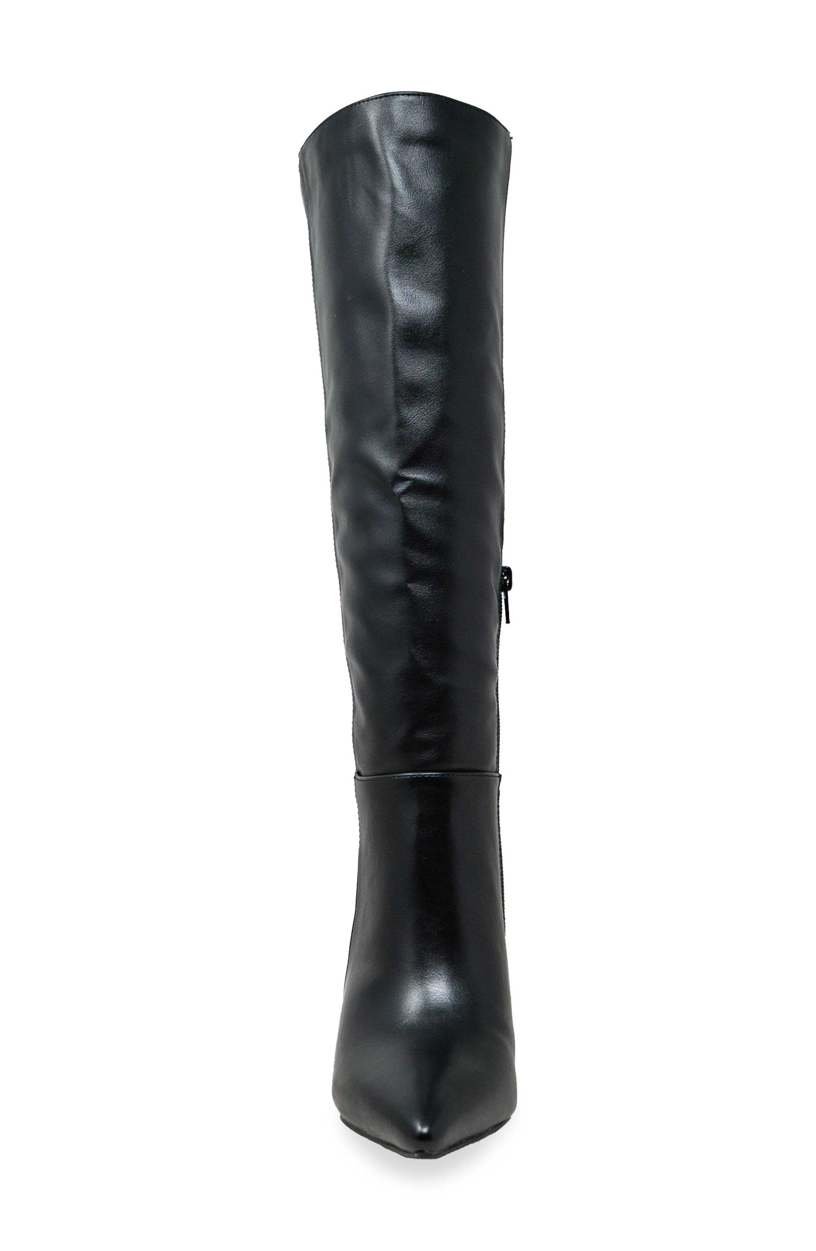 CHASE AND CHLOE Knee High Boot, Alternate, color, Black Pu