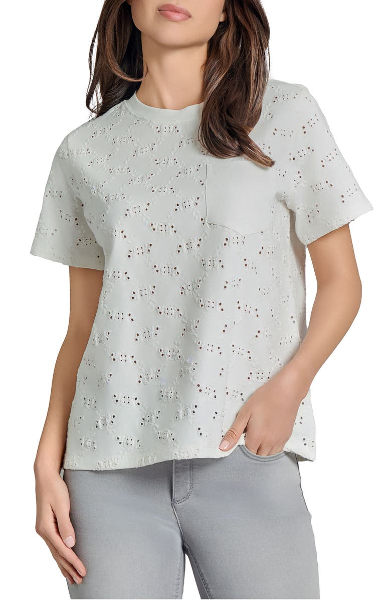 Jones New York Boxy Eyelet Pocket T-Shirt, Main, color, 