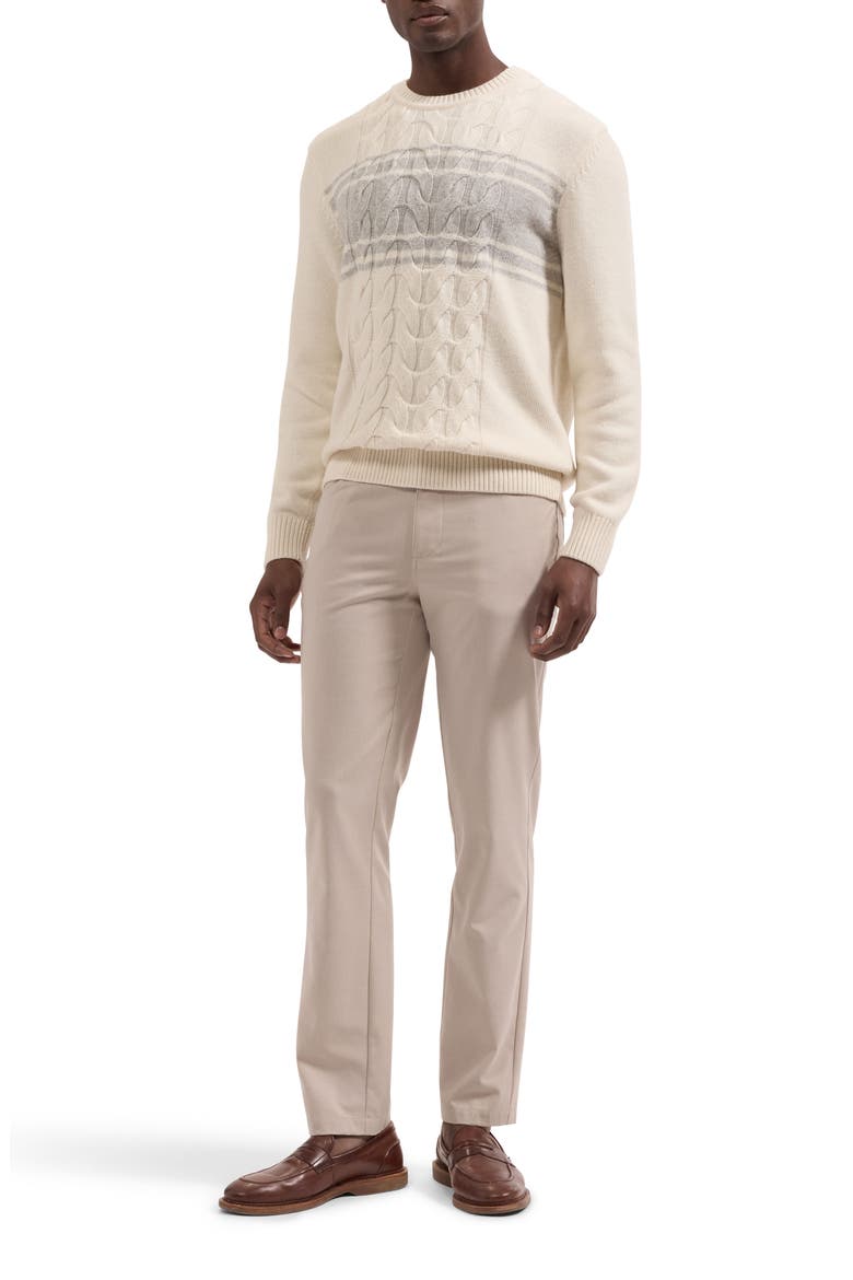 Cable Knit Wool & Cotton Sweater, Alternate, color, IVORY