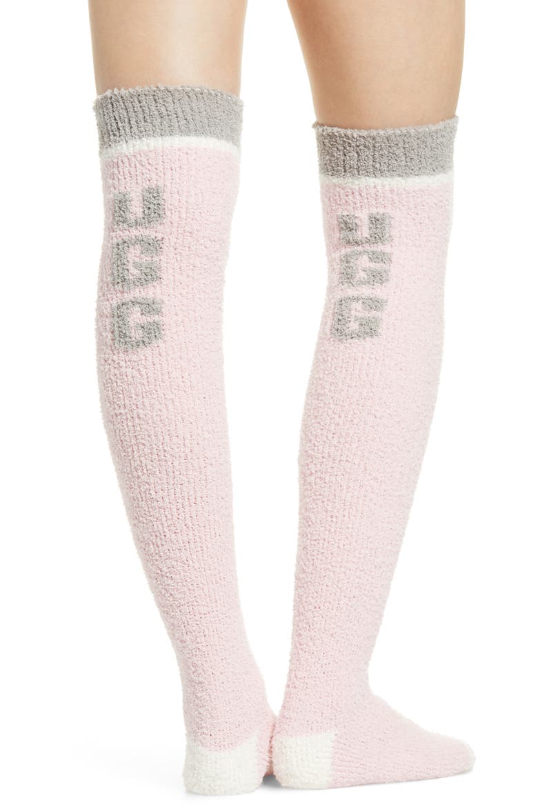 Cozy Over the Knee Socks, Alternate, color, SEASHELL PINK