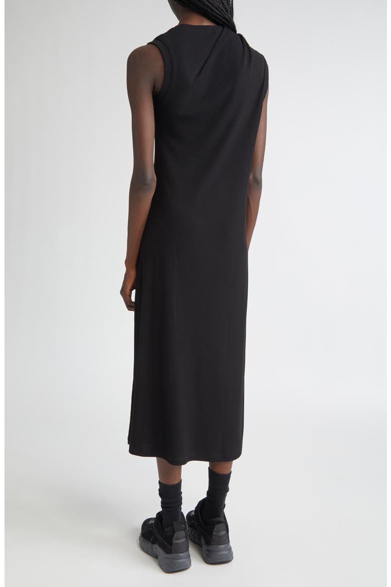 Pierced Asymmetric Midi Dress, Alternate, color, BLACK