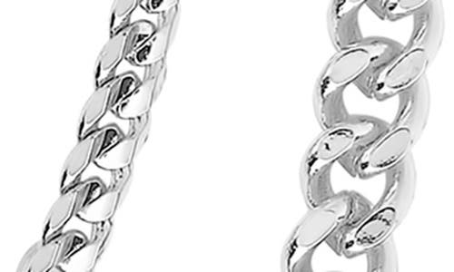 Sterling Forever 14k Gold Plated Everyday Layered Curb Chain Necklace In Silver