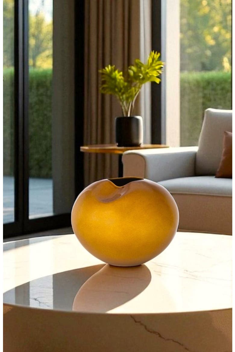 Milan Honey Sculptural Vase, Alternate, color, Brown