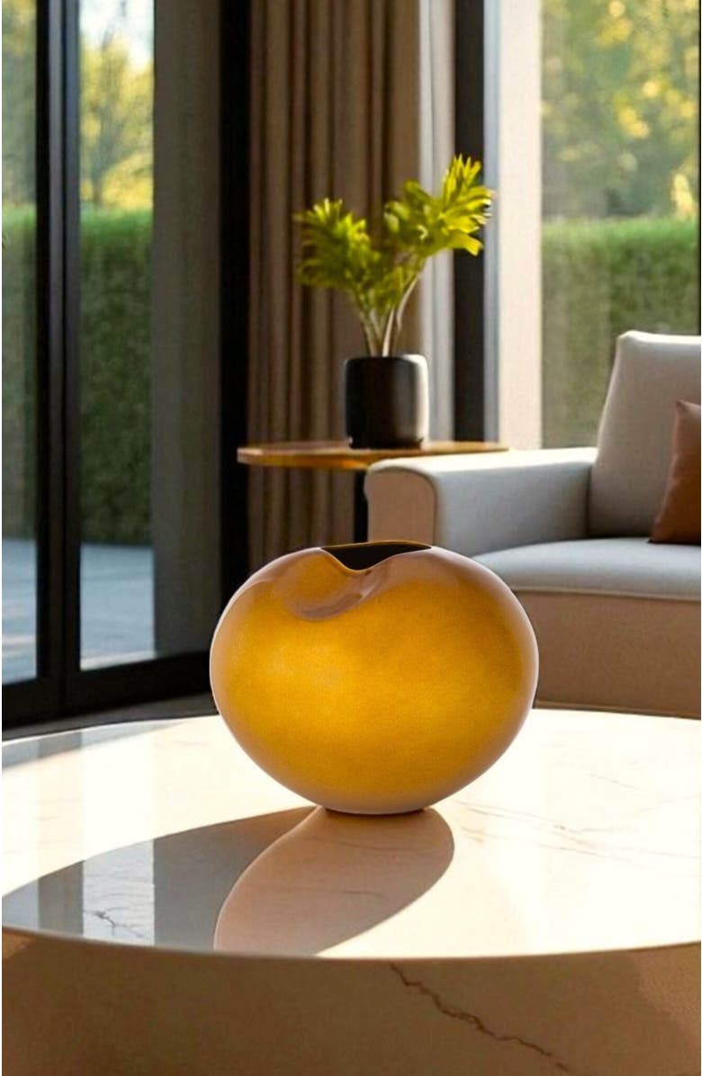 DinaDecor Milan Honey Sculptural Vase, Alternate, color, Brown