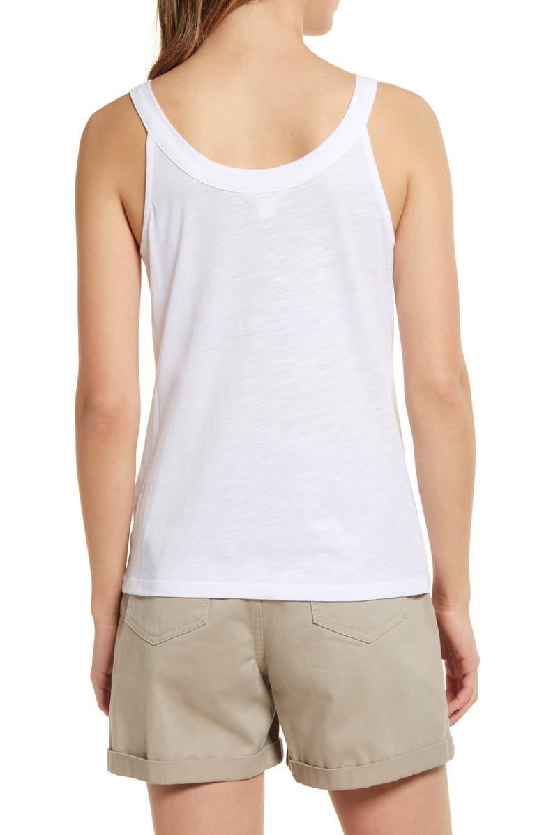 Caslon<sup>®</sup> Tie Front Cotton Blend Tank, Alternate, color,