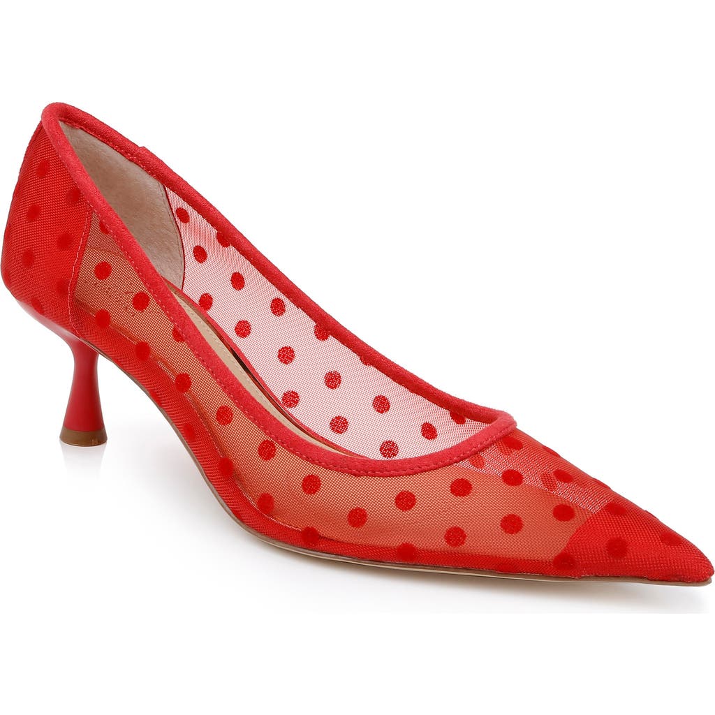 Jewel Badgley Mischka Elena Pointed Cap Toe Pump In Red