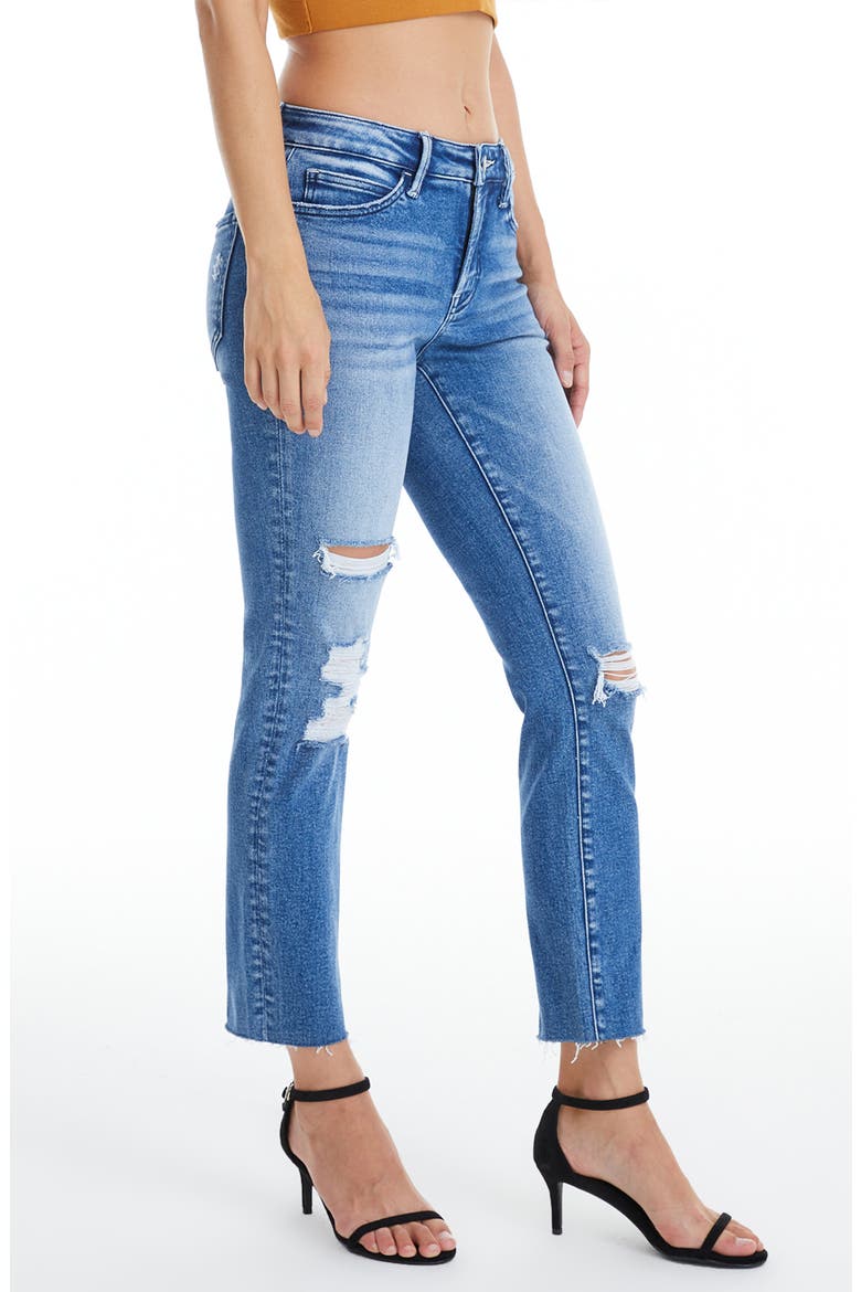 Raw Hem Ripped Straight Leg Jeans, Alternate, color, AMY BLUE