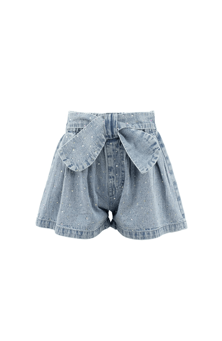 Lola + The Boys Sparkle Bow Denim Short, Main, color, 