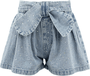 Lola + The Boys Sparkle Bow Denim Short