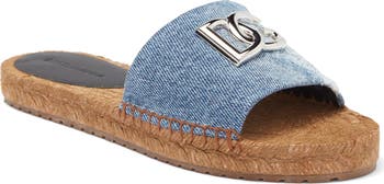 Denim Patchwork Slide Sandal