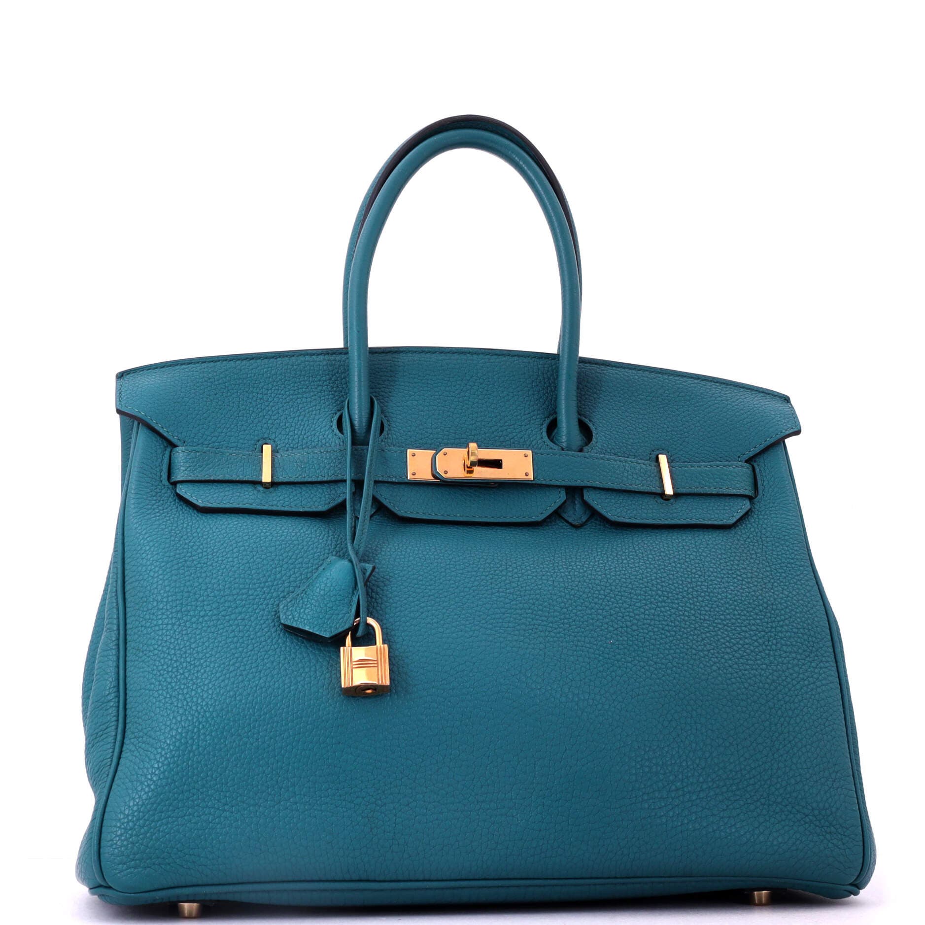 Birkin Handbag Blue Clemence with Gold Hardware 35, Alternate, color, Blue