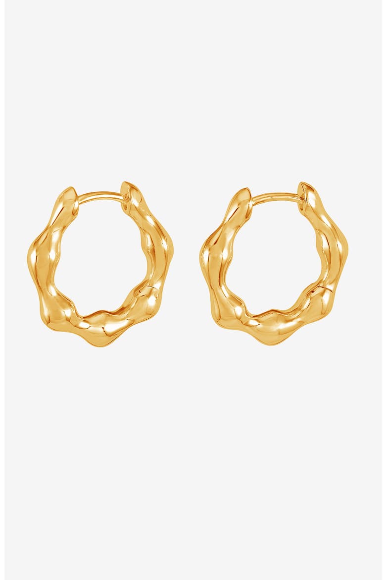 Waterfall Hinged Huggie Hoops, Main, color, Yellow Gold Vermeil