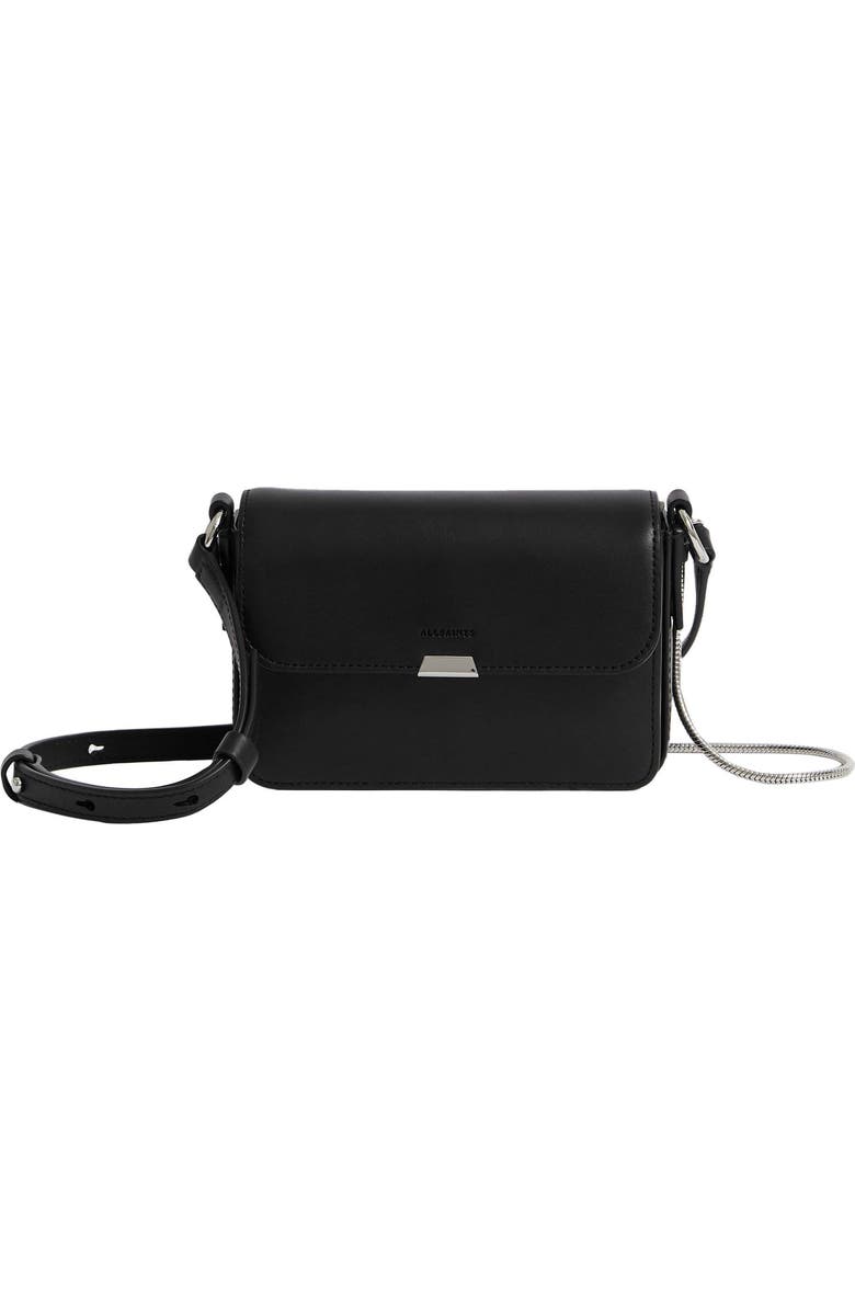 AllSaints Mini Captain Leather Crossbody Bag, Main, color,