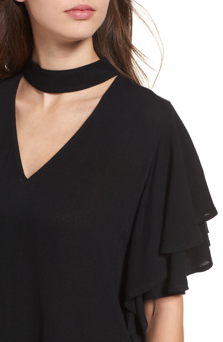 Leith Choker Ruffle Sleeve Top, Alternate, color, 