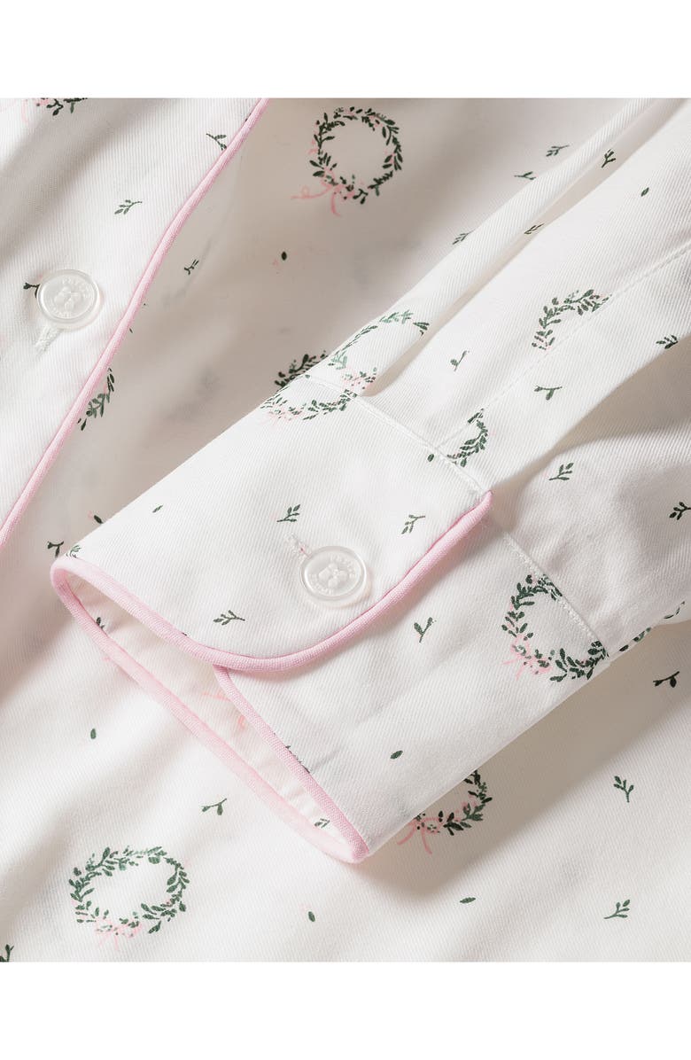 Petite Plume Somerset Wreath Cotton Pajamas, Alternate, color, 