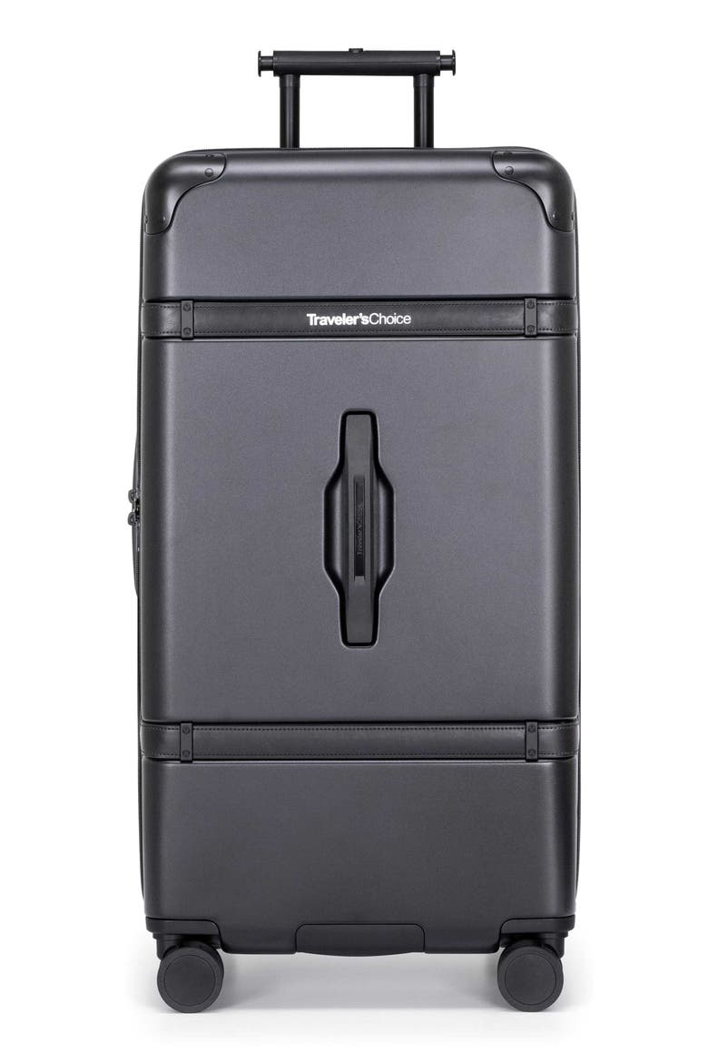 Retro Revive 30-Inch Hardshell Trunk, Main, color, BLACK