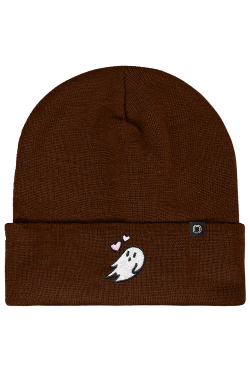 Dalix Heartly Ghost Beanie In Brown