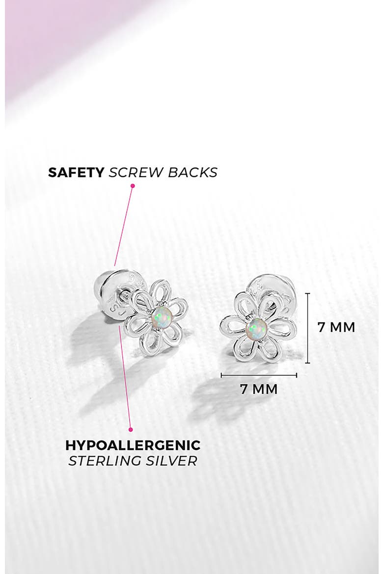 Spring Cubic Zirconia Flower Earrings, Alternate, color, Opal