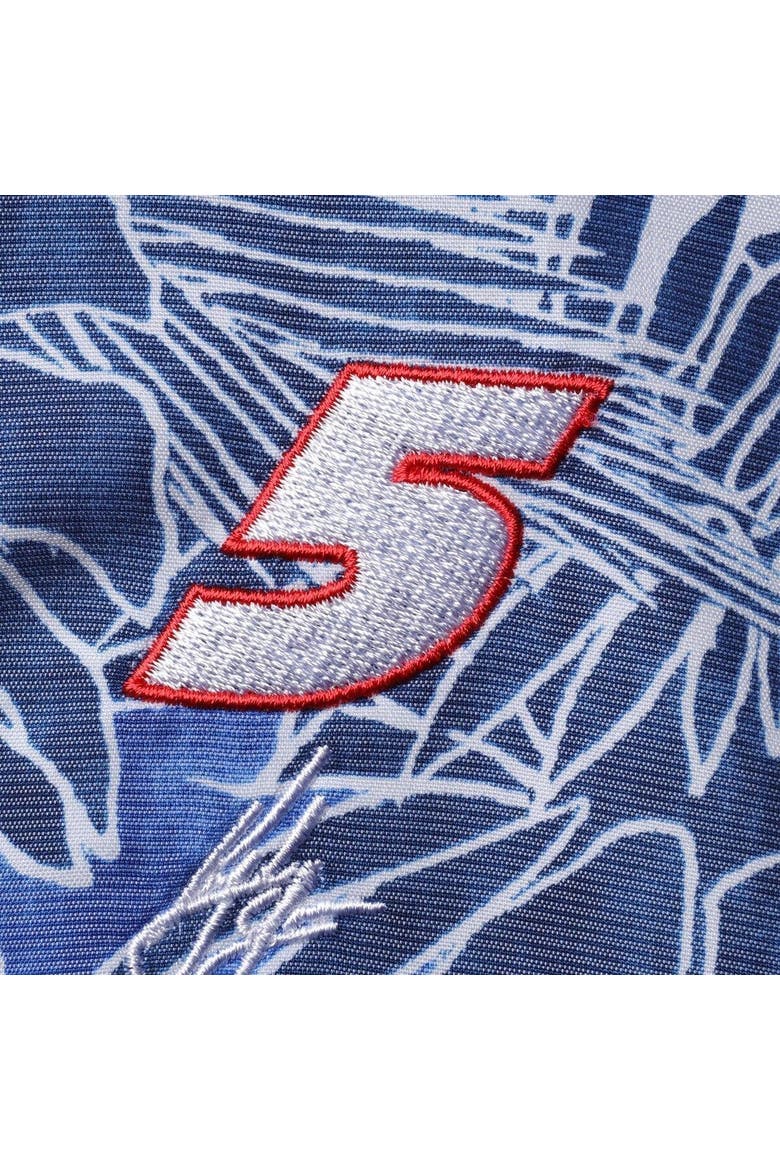 Men's Tommy Bahama Blue Kyle Larson Coconut Point Playa Flora Camp Button-Up Shirt, Alternate, color, Blue