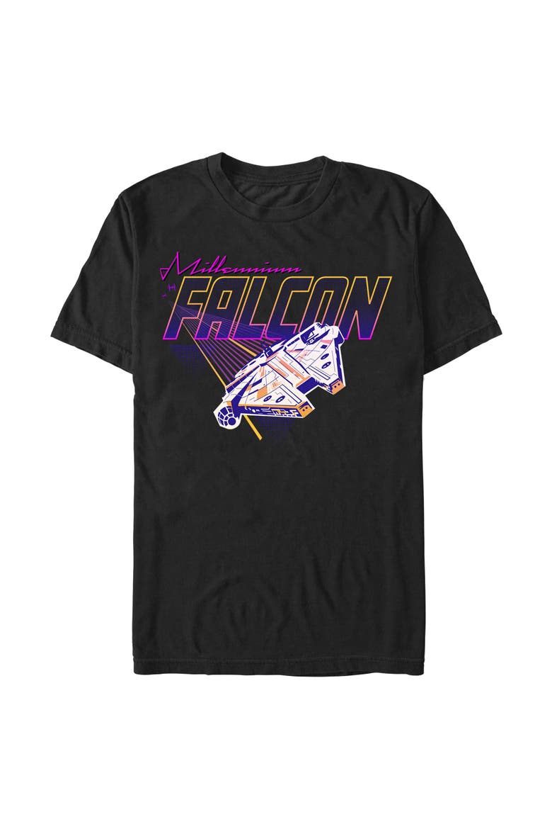 Men's Retro Millennium Falcon Race T-Shirt, Alternate, color, Black