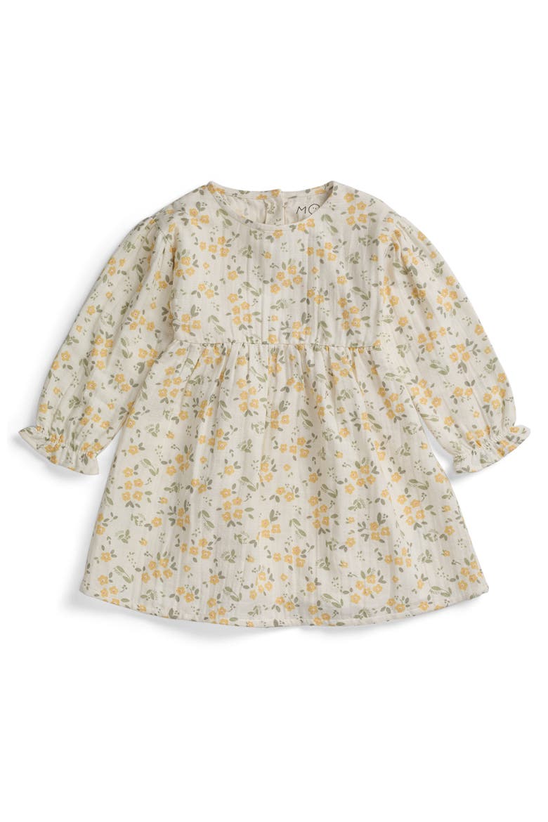 Floral Muslin Long Sleeve Dress, Main, color, Floral Cloud Dancer
