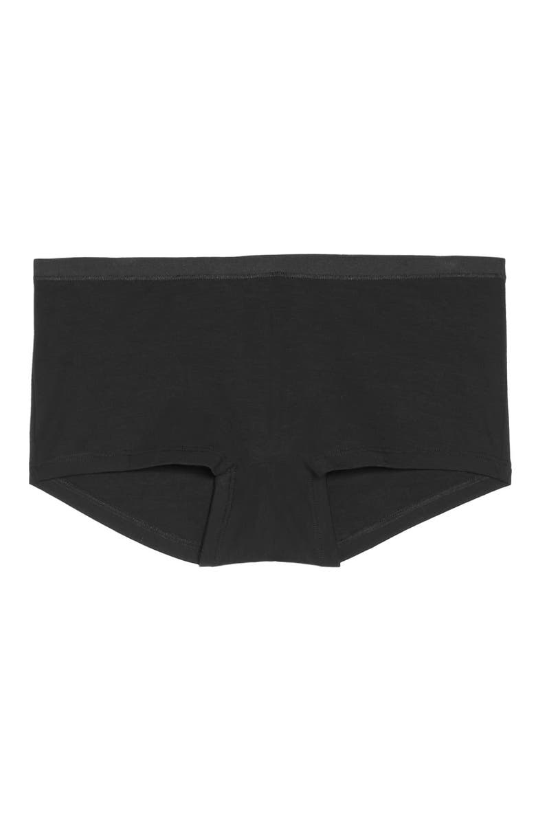 Hanro Stretch Modal Boyshorts, Alternate, color, Black