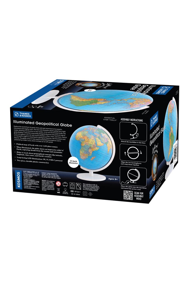 Illuminated Geopolitical Globe, Alternate, color, MULTICOLORED