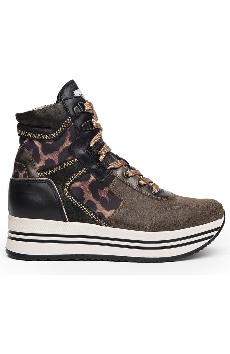 NeroGiardini Leopard Print Platform High Top Sneaker, Alternate, color,