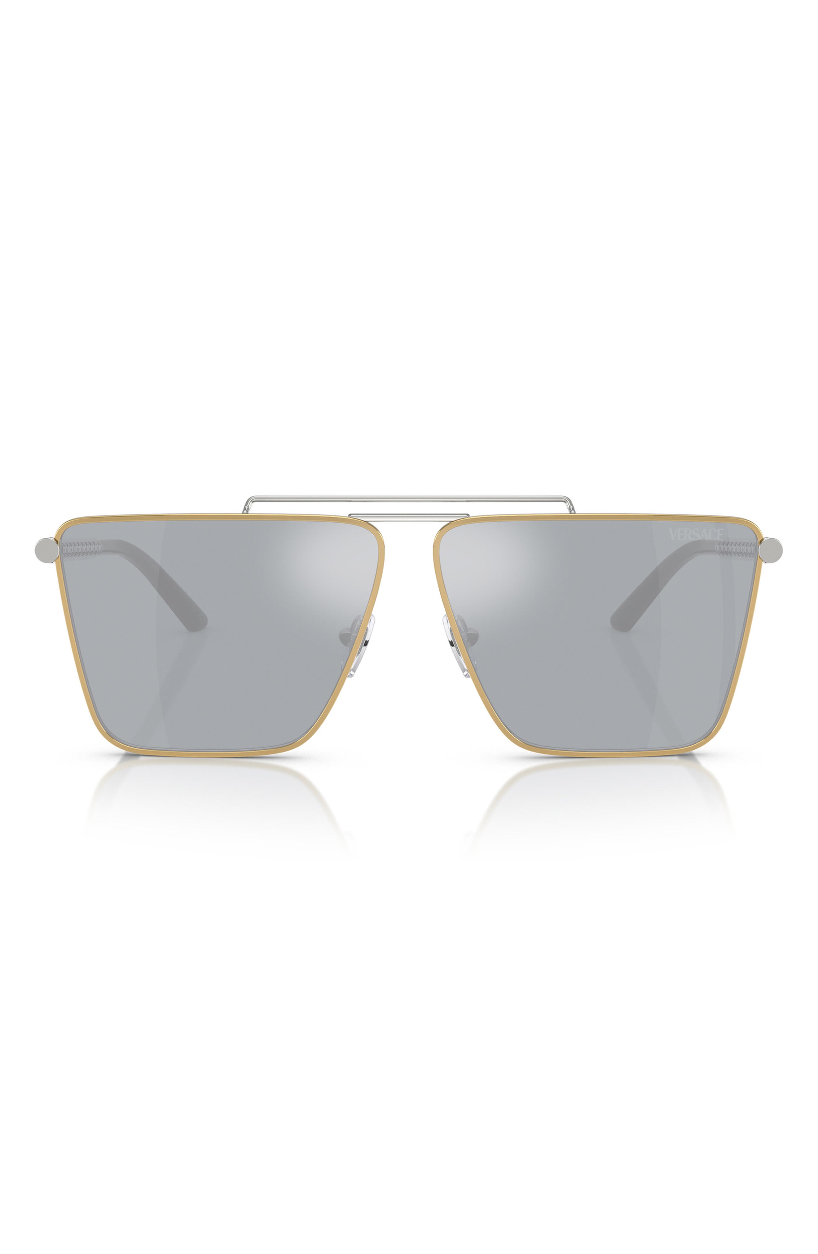 Versace 64mm Mirrored Oversize Pillow Sunglasses