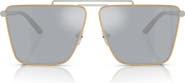 Versace 64mm Mirrored Oversize Pillow Sunglasses