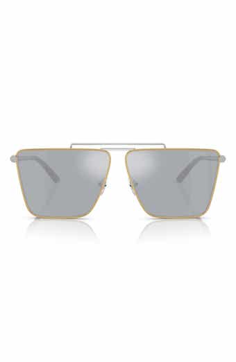 Versace 64mm Mirrored Oversize Pillow Sunglasses