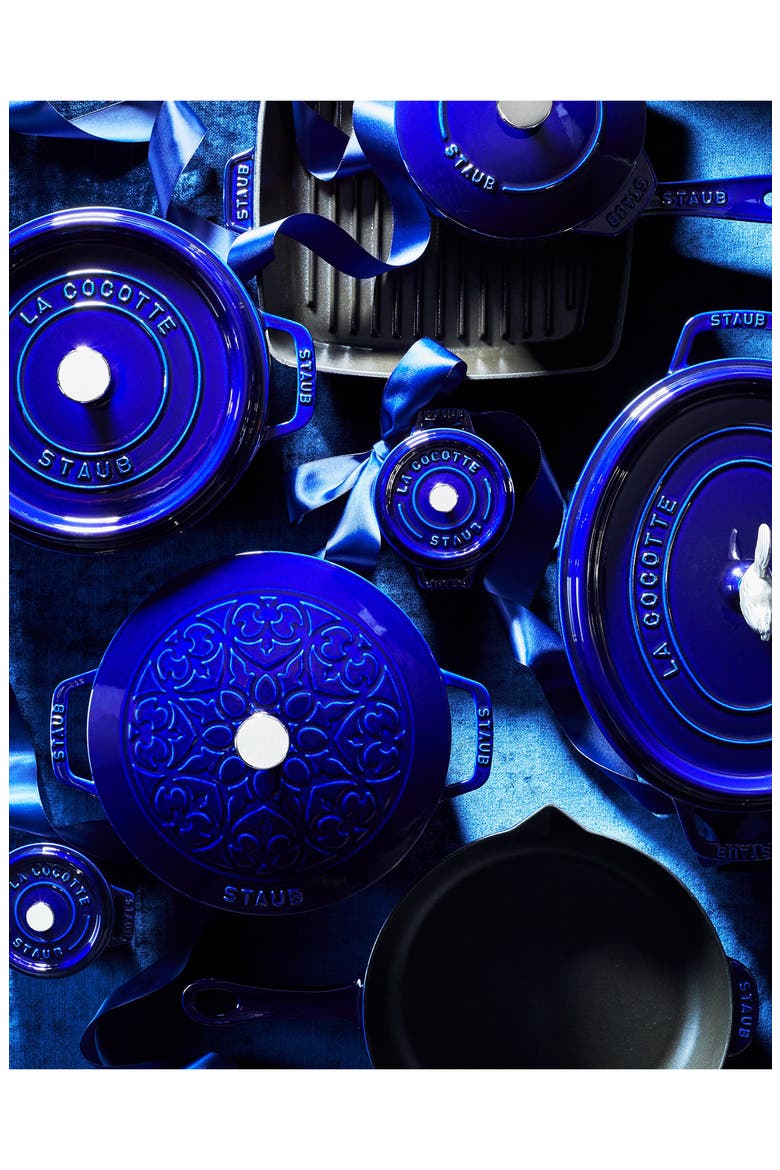 5.75-Quart Oval Coq Au Vin Enameled Cast Iron Dutch Oven, Alternate, color, DARK BLUE