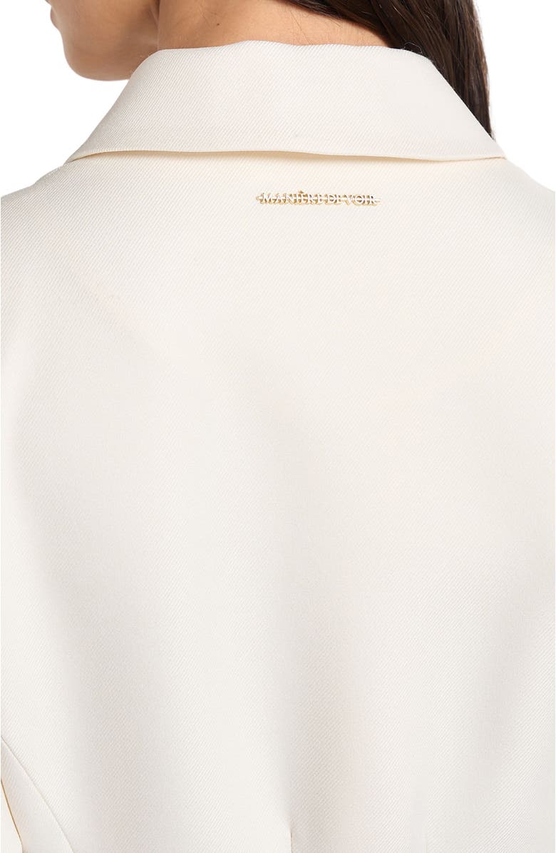Manière De Voir Amelie Cinch Button Up Blazer Dress, Alternate, color, Off White