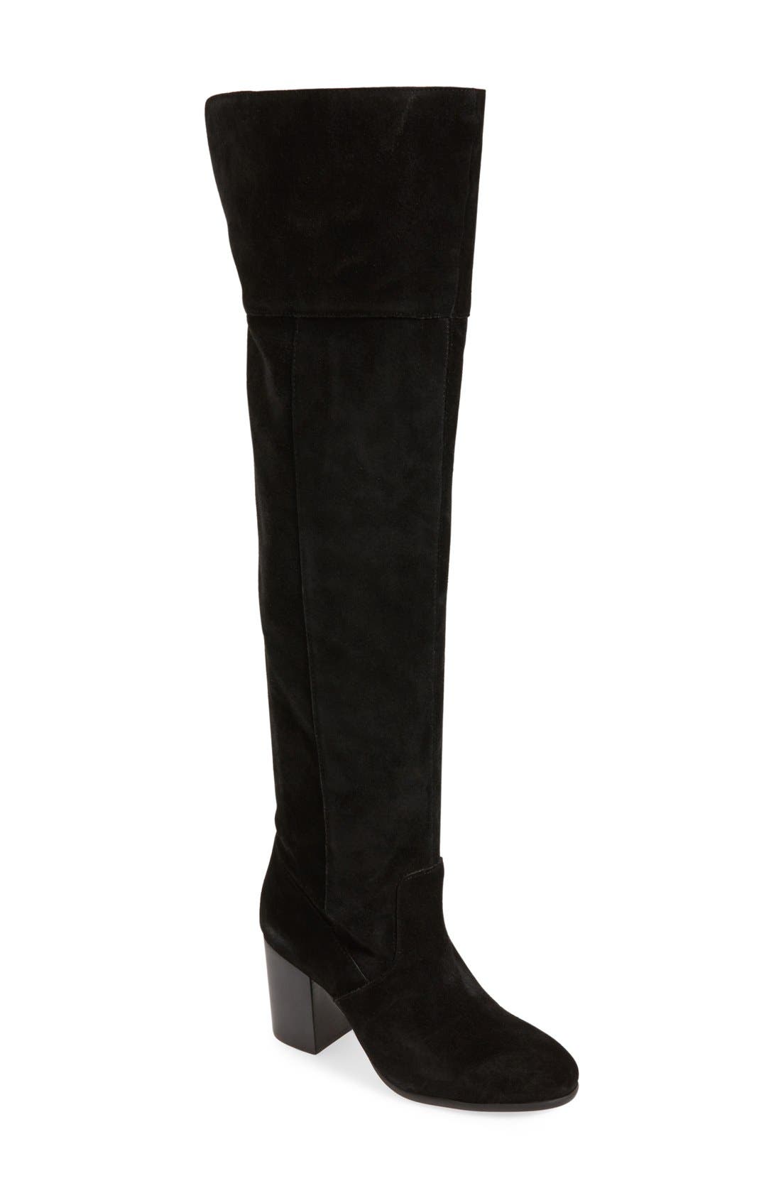 Jessica Simpson 'Ebyy' Over the Knee Boot, Main, color, BLACK SUEDE