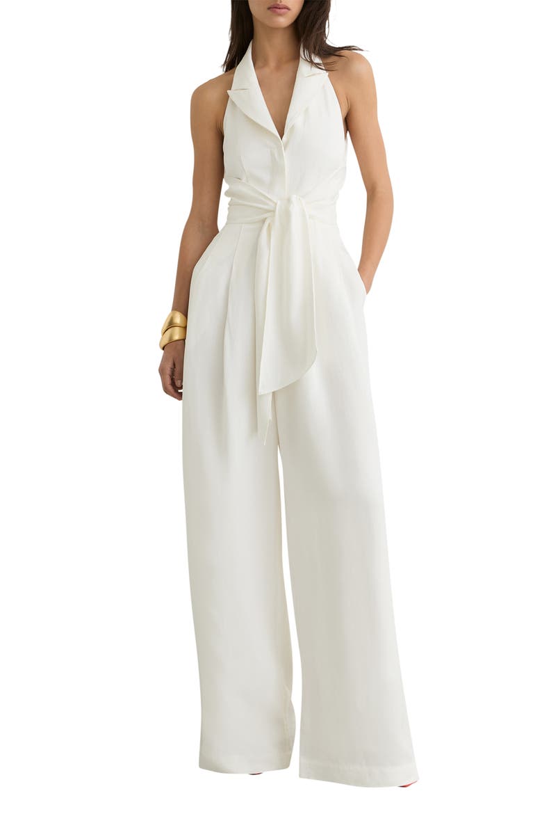 Taya Wide Leg Jumpsuit, Main, color, IVORY