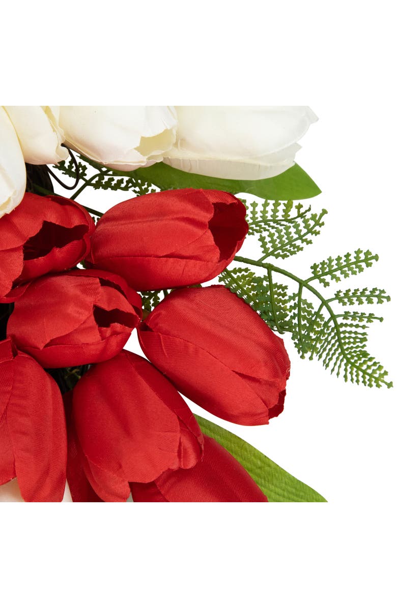 Northlight Tulip Patriotic Wreath with Star Bow - 24", Alternate, color, 