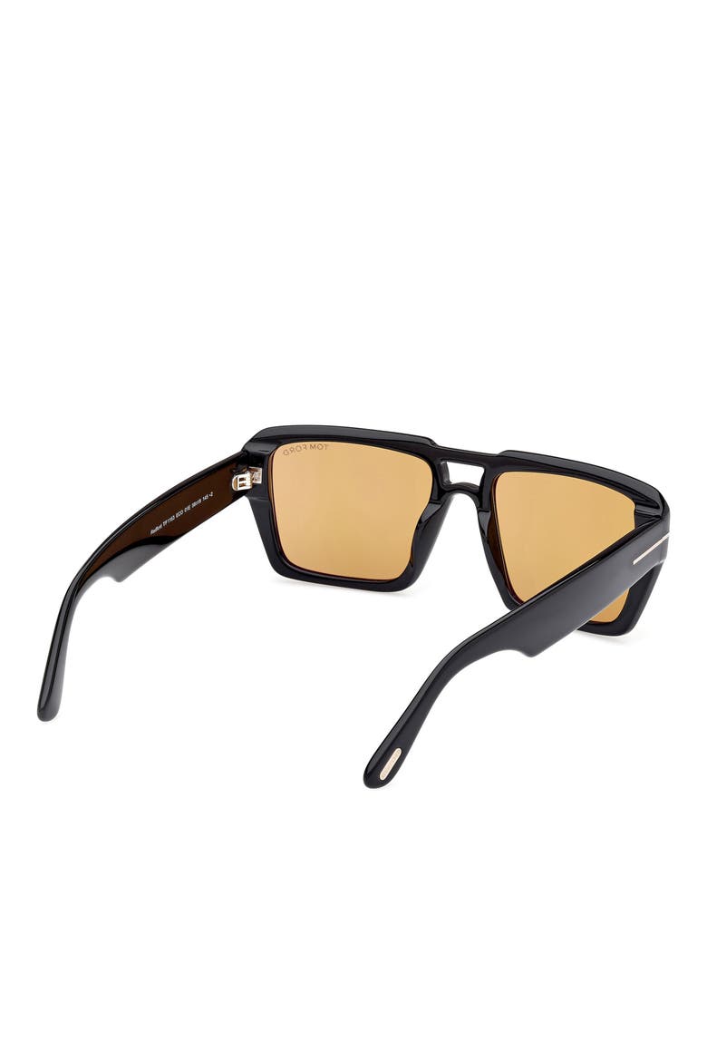 Redford 56mm Navigator Sunglasses, Alternate, color, SHINY BLACK / AMBER