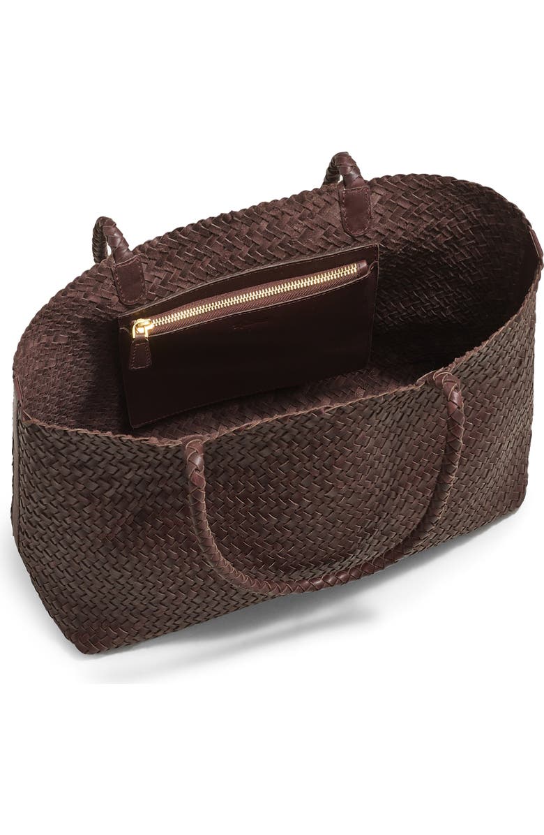 Madewell Handwoven Leather Tote, Alternate, color, Coffee Bean