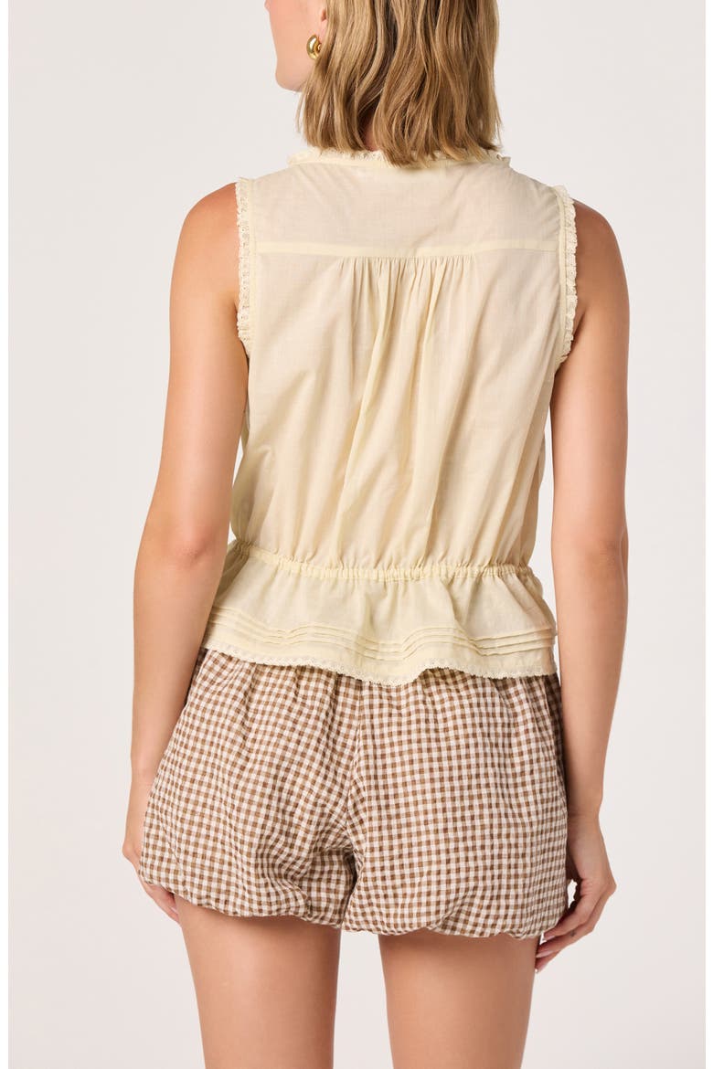 Shreya Lace Detail Cotton Top, Alternate, color, PALE YELLOW