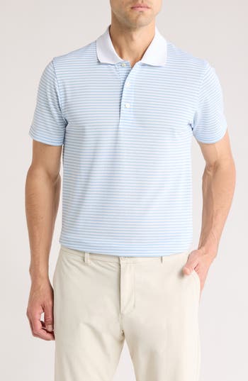 Brooks Brothers Feeder Stripe Performance Knit Polo In Blue/white