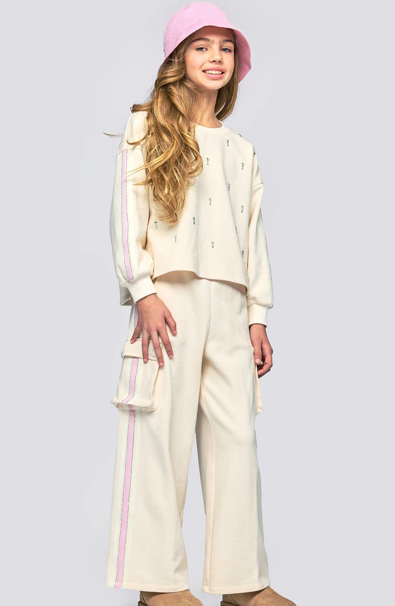 Truly Me Kids' Gemstone Sweatshirt, Alternate, color, Ivory