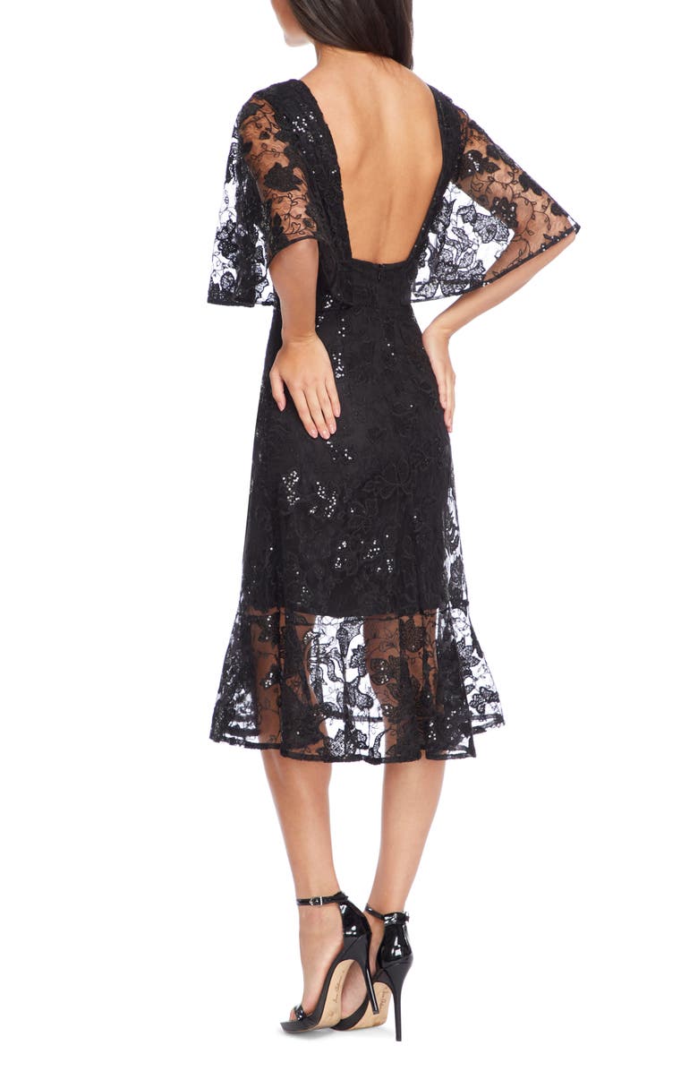 Dress the Population Roseanna Lace Sequin Fit & Flare Dress, Alternate, color,