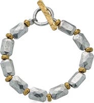 Loni Paul Jewelry Mixed Metal Rectangle Bead Bracelet